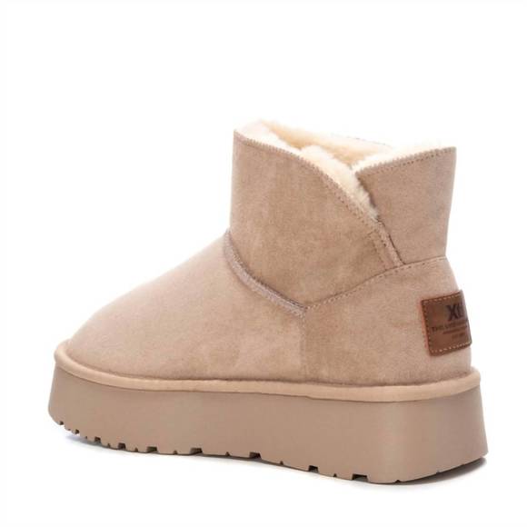 NEW XTI women's suede winter boots in beige - Picture 3 of 3